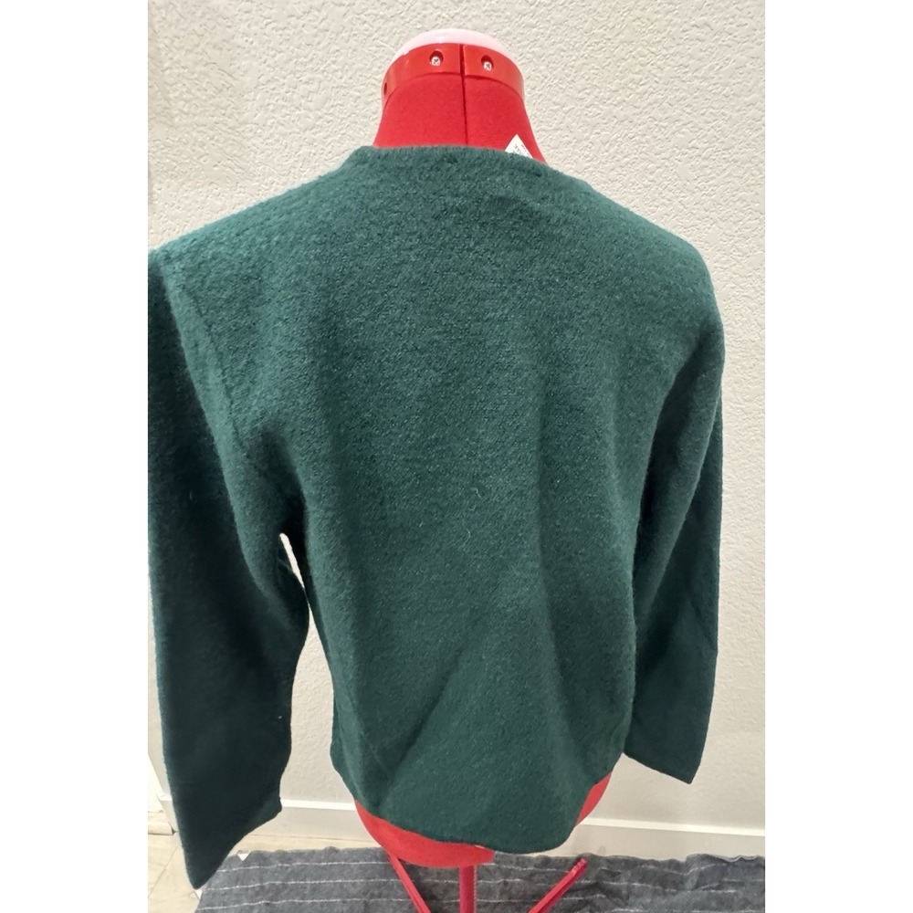 Pendleton Petite Emerald Green Wool Cardigan Butt… - image 2